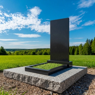 Вертикальные памятники с цветником