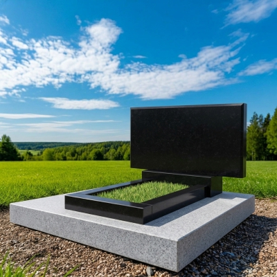 Горизонтальные памятники с цветником